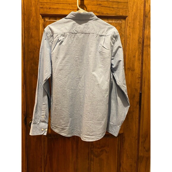 George Mens Button Down Shirt Blue Long Sleeve Size Medium 38-40 R Classic Fit - Picture 2 of 8